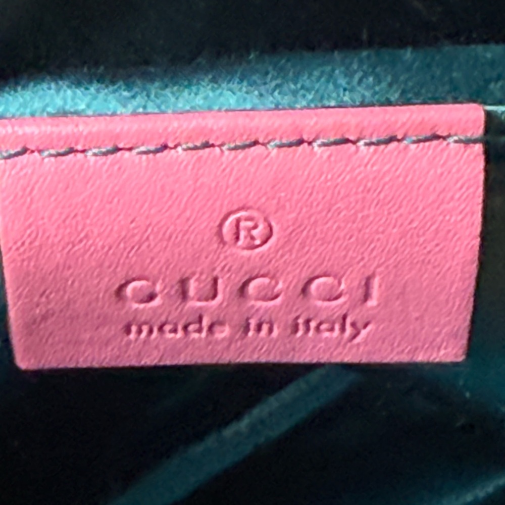 Gucci GG Pink Marmont Matelasse Velvet Crossbody Bag Rhinestones- Authentic - Picture 9 of 16